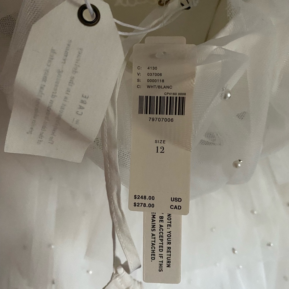Maeve White Strapless Tiered Tulle Cocktail Mini Dress by Anthropologie - Picture 4 of 11